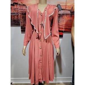 Nina Piccalino 90's Women Dresses Fit & Flare Size 4 Pink Rayon Blend EUC #C